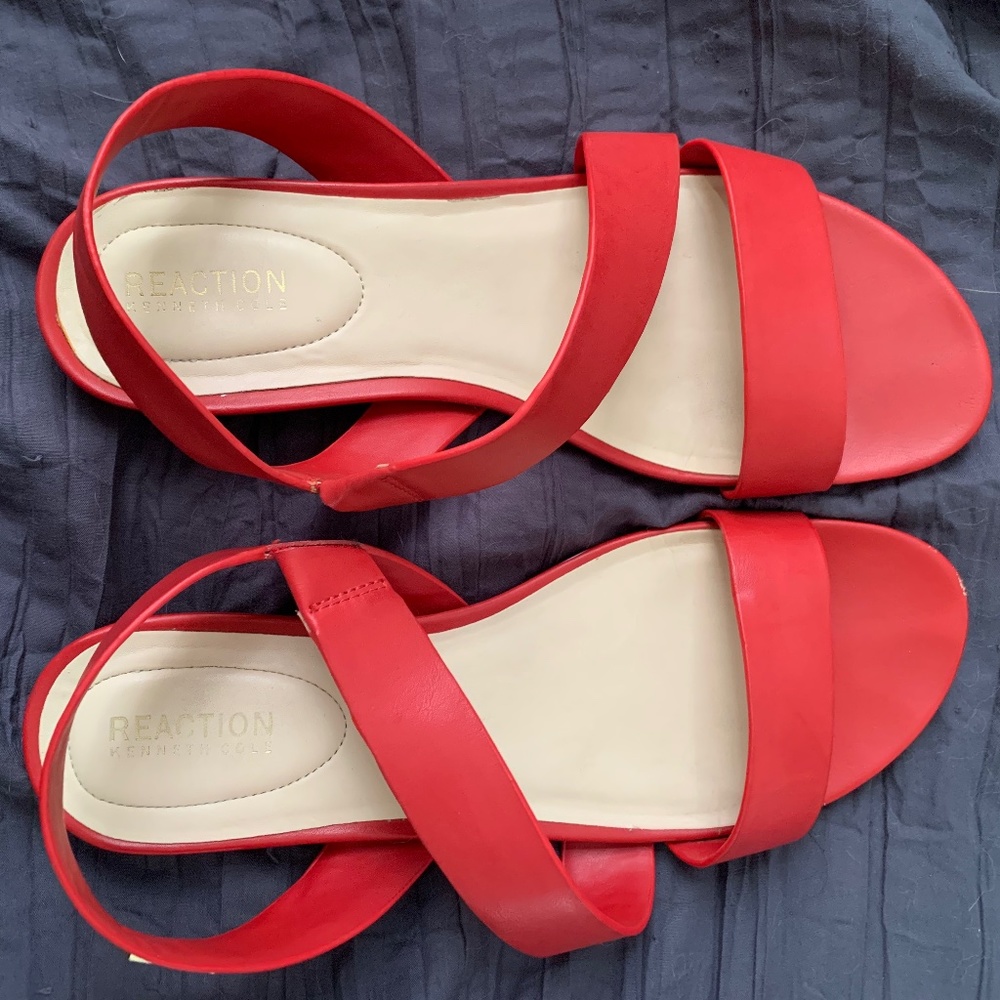 Kenneth Cole Red Strappy Sandals - Womens 8.5